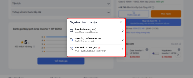 Thủ tục mua trả góp máy lạnh Điện Máy Xanh 5